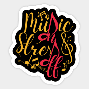 Music On Stress Off Black Sticker